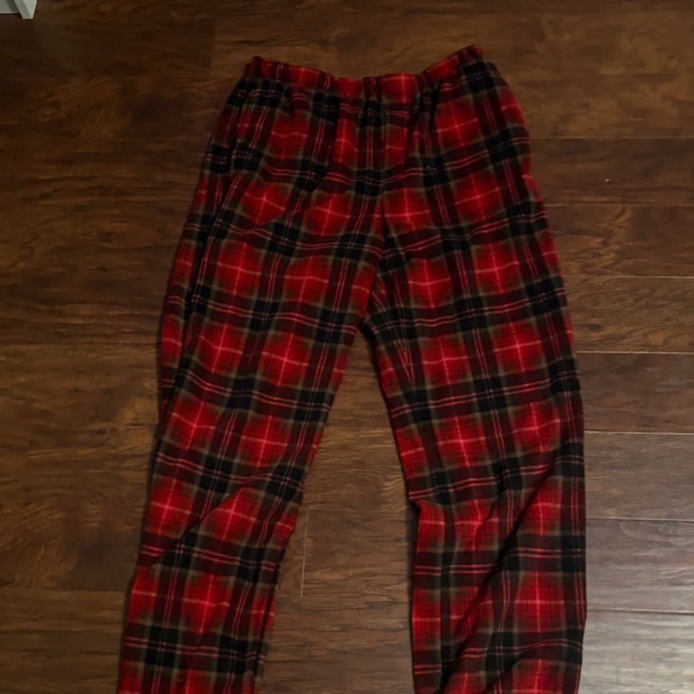 SKIMS Red Plaid Pajama Pants